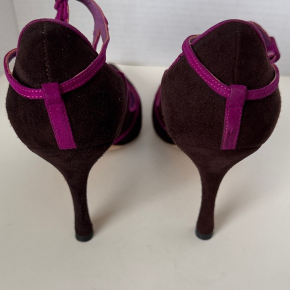 Manolo Blahnik Purple and Brown Heels - Picture 7 of 16